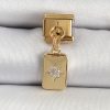 Bouquet Bouqtique 316L Çelik Sallantılı Zirkon Taşlı Kutup Yıldızı Figürlü Dikdörtgen Model Gold Renk Nomination Charm BQT35BC1406