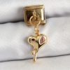 Bouquet Bouqtique 316L Çelik Sallantılı Zirkon Taşlı Eriyen Kalp Model Gold Renk Nomination Charm BQT35BC1433