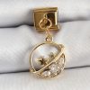 Bouquet Bouqtique 316L Çelik Sallantılı Zirkon Taşlı Satürn Model Gold Renk Nomination Charm BQT35BC1418