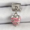 Bouquet Bouqtique 316L Çelik Gümüş Renk Pembe Kalp Model Nomination Charm BQT35BC1495