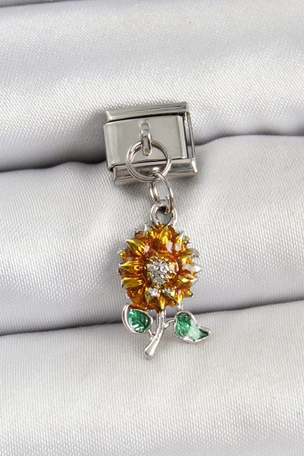 Bouquet Bouqtique 316L Çelik Sallantılı Ayçiçeği Model Gümüş Renk Nomination Charm BQT35BC1448