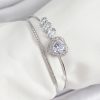 Bouquet Bouqtique Pirinç Gümüş Renk Kalpli Zirkon Taşlı Kadın Bileklik BQT35BB7065
