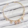 Bouquet Bouqtique Pirinç Zirkon Taşlı Pembe Kalp Model Gold Renk Charm Bileklik BQT35BB7356