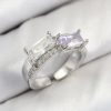 Bouquet Bouqtique Pirinç Zirkon Taşlı Dikdörtgen Model Gümüş Renk Kadın Yüzük BQT35BYK3798
