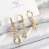 Bouquet Bouqtique Pirinç Zİrkon Taşlı Sallantılı Model Gold Renk 3'lü Kadın Küpe BQT35BKP10939