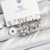 Bouquet Bouqtique Pirinç Zİrkon Taşlı Kelebek ve Yıldız Model Gümüş Renk 3'lü Çift Kadın Küpe BQT35BKP10958