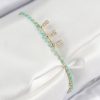 Bouquet Bouqtique Pirinç Zirkon Taşlı Mavi Boncuklu Model Gold Renk Kadın Bileklik BQT35BB7599