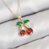 Bouquet Bouqtique Pirinç Zirkon Taşlı Kiraz Model Gold Renk Kadın Kolye BQT35BKO10420