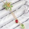 Bouquet Bouqtique VIP Pirinç Zirkon Taşlı Çiçek Model Gold Renk Asansörlü Kadın Kolye BQT35BKO10474