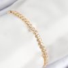 Bouquet Bouqtique Pirinç Zirkon Taşlı Sıralı Model Gold Renk Asansörlü Kadın Bileklik BQT35BB7727