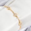 Bouquet Bouqtique Pirinç Zirkon Taşlı Sıralı Kalp Model Gold Renk Kadın Bileklik BQT35BB7729