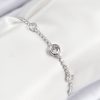 Bouquet Bouqtique Pirinç Zirkon Taşlı Daire Model Gümüş Renk Asansörlü Kadın Bileklik BQT35BB7744