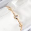Bouquet Bouqtique Pirinç Zirkon Taşlı Daire Model Gold Renk Asansörlü Kadın Bileklik BQT35BB7745