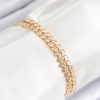 Bouquet Bouqtique Pirinç Zirkon Taşlı Çift Sıra Model Gold Renk Asansörlü Kadın Bileklik BQT35BB7739