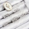 Bouquet Bouqtique Pirinç Zirkon Taşlı Lale Model Gümüş Renk Kadın Yüzük Kombin Set BQT35BYK3824