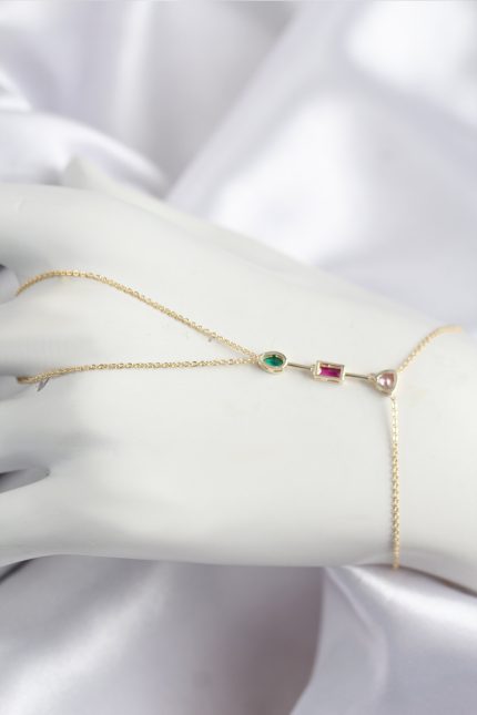 Bouquet Bouqtique Pirinç Renkli Zirkon Taşlı Model Gold Renk Şahmeran BQT35SN725