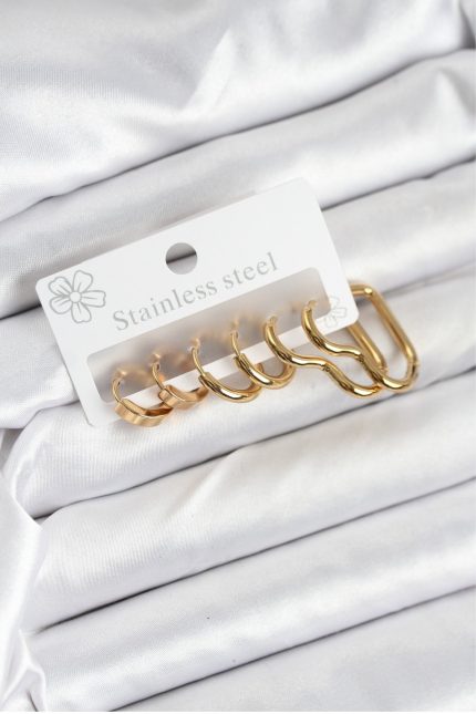 Bouquet Bouqtique 316L Çelik Gold Renk Kadın Küpe Seti BQT35BKP11691