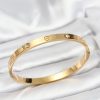 Bouquet Bouqtique 316L Çelik Gold Renk Zirkon Taşlı 65 mm Kadın Kelepçe Bileklik BQT35BB7911