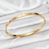 Bouquet Bouqtique 316L Çelik Gold Renk Zirkon Taşlı 65 mm İnce Kadın Kelepçe Bileklik BQT35BB7914