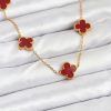 Bouquet Bouqtique 316L Çelik Gold Renk Zincir Bordo Yonca Kadın Kolye BQT35BKO10565