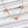 Bouquet Bouqtique 316L Çelik Zincir Gold Renk Pembe Baby Boy Yonca Kadın Kolye BQT35BKO10572
