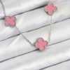 Bouquet Bouqtique 316L Çelik Zincir Gümüş Pembe Renk Yonca Kadın Kolye BQT35BKO10584