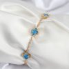 Bouquet Bouqtique 316L Çelik Gold Renk Buz Mavisi Baby Boy Yonca Kadın Bileklik BQT35BB7948