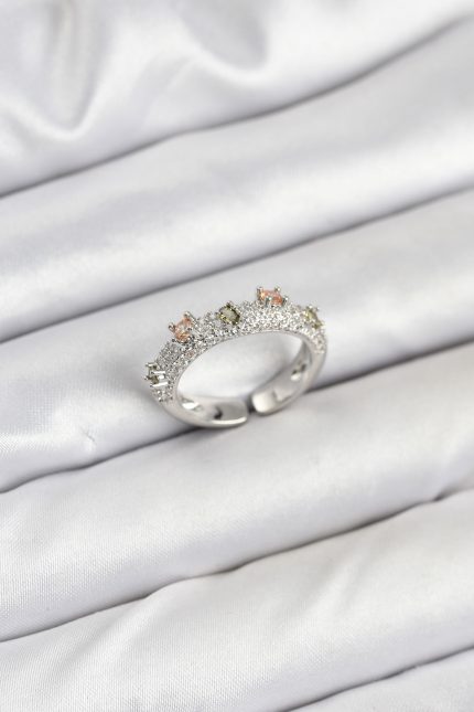Bouquet Bouqtique Pirinç Gümüş Renk Zirkon Taşlı Vintage Kadın Yüzük BQT35BYK3863