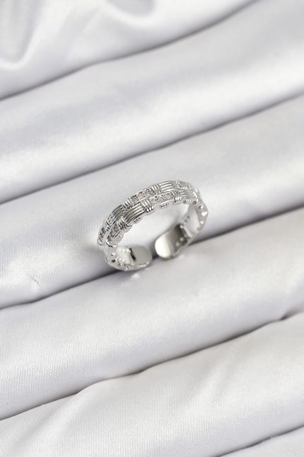 Bouquet Bouqtique Pirinç Gümüş Renk Zirkon Taşlı Sırım Kadın Yüzük BQT35BYK3847