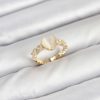 Bouquet Bouqtique Pirinç Gold Renk Zirkon Taşlı Kalpli Kadın Yüzük BQT35BYK3856