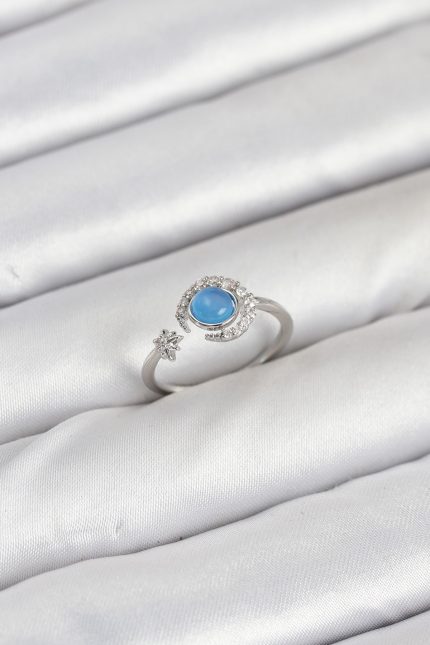 Bouquet Bouqtique Pirinç Gümüş Renk Zirkon Taşlı Ay Yıldız Kadın Yüzük BQT35BYK3861