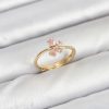 Bouquet Bouqtique Pirinç Gold Renk Pembe Kelebek Kadın Yüzük BQT35BYK3870