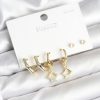 Bouquet Bouqtique Pirinç Gold Renk 925 Ayar Gümüş Çivili Kadın Küpe Seti BQT35BKP11260