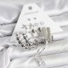 Bouquet Bouqtique Gümüş Renk Pirinç 6'lı Kadın Küpe Seti BQT35BKP11337