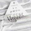 Bouquet Bouqtique Pirinç Gümüş Renk Halka Modelli 6 Çift Kadın Küpe BQT35BKP11335
