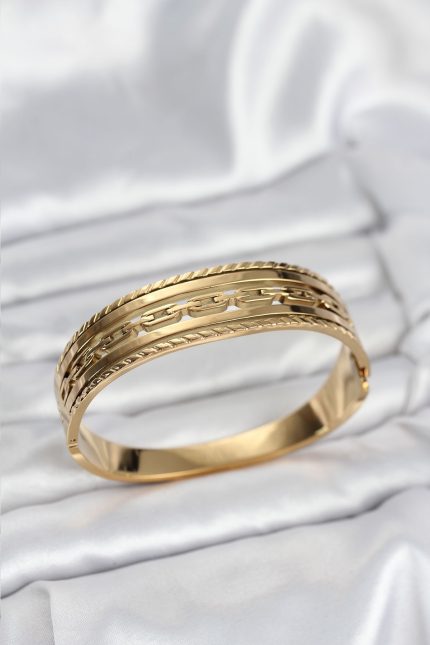 Bouquet Bouqtique 316L Çelik Gold Renk Vintage Model Kadın Kelepçe Bileklik BQT35BB8071