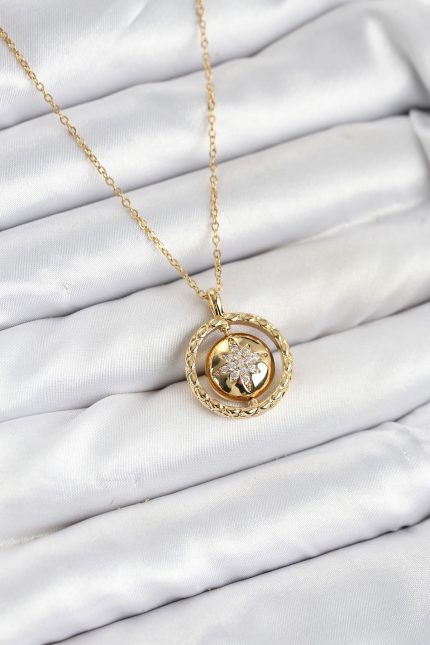 Bouquet Bouqtique 316L Çelik Zincir Gold Renk Kutup Yıldızı Model Kadın Kolye BQT35BKO11090