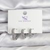 Bouquet Bouqtique Gümüş Renk Pirinç Zirkon Taşlı Kalpli Kadın Küpe BQT35BKP11345