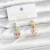 Bouquet Bouqtique Pirinç Gold Pembe Renk Zirkon Taşlı Kalp Model Kadın Küpe BQT35BKP11393