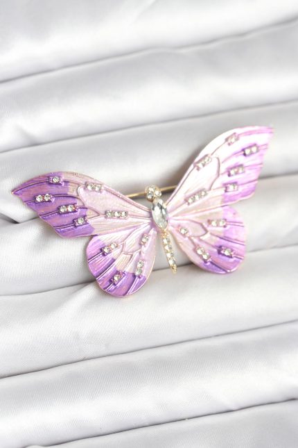 Bouquet Bouqtique Lila Renk Kelebek Model Broş BQT35BR465
