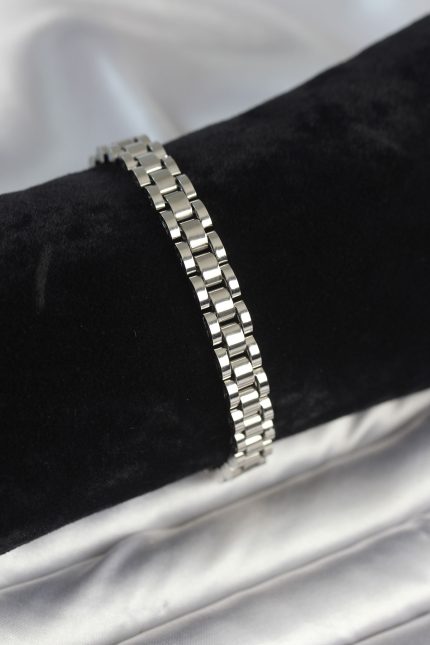 Bouquet Bouqtique 316L Çelik Gümüş Renk 7 mm Kalınlık Erkek Bileklik BQT35EB3765