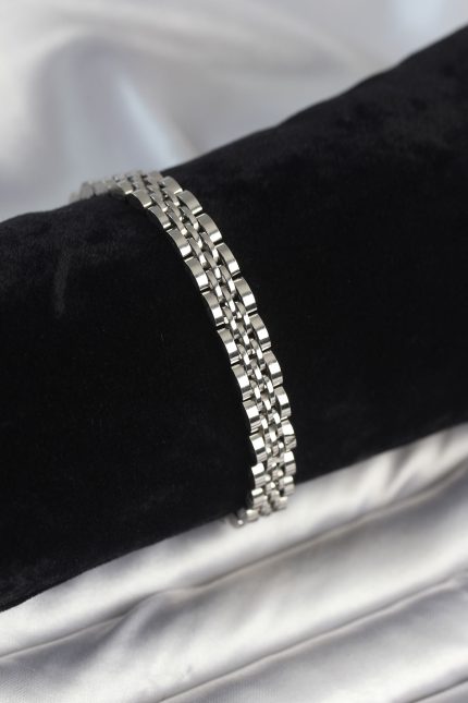 Bouquet Bouqtique 316L Çelik 7 mm Kalınlıkta Gümüş Renkli Erkek Bileklik BQT35EB3768