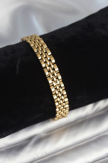 Bouquet Bouqtique 316L Çelik 9 mm Kalınlıkta Gold Renkli Erkek Bileklik BQT35EB3773
