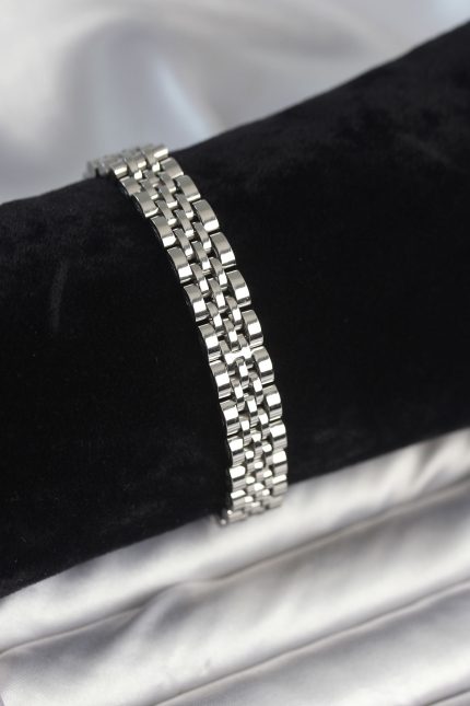 Bouquet Bouqtique 316L Çelik 9 mm Kalınlıkta Gümüş Renkli Erkek Bileklik BQT35EB3774