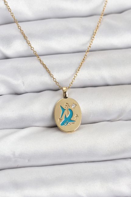 Bouquet Bouqtique 316L Çelik Zincir Gold Renk Shark Figür Kadın Kolye BQT35BKO10753