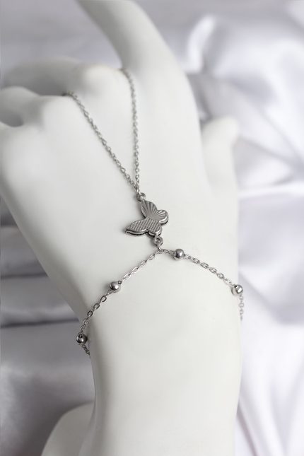 Bouquet Bouqtique 316L Çelik Gümüş Renk Kelebek Model Kadın Şahmeran BQT35SN739