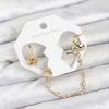 Bouquet Bouqtique Pirinç Gold Renk Yılan Model Zincir Bağlantılı Ear Cuff Küpe Seti BQT35BKP11532