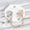 Bouquet Bouqtique Pirinç Gold Renk Yıldızlı Model Zincir Bağlantılı Ear Cuff Küpe Seti BQT35BKP11540
