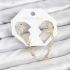 Bouquet Bouqtique Kelebek Model Pirinç Gold Renk Zincir Bağlantılı Ear Cuff Küpe Seti BQT35BKP11548