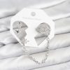 Bouquet Bouqtique Kutup Yıldızı Model Pirinç Gümüş Renk Zincir Bağlantılı Ear Cuff Küpe Seti BQT35BKP11551